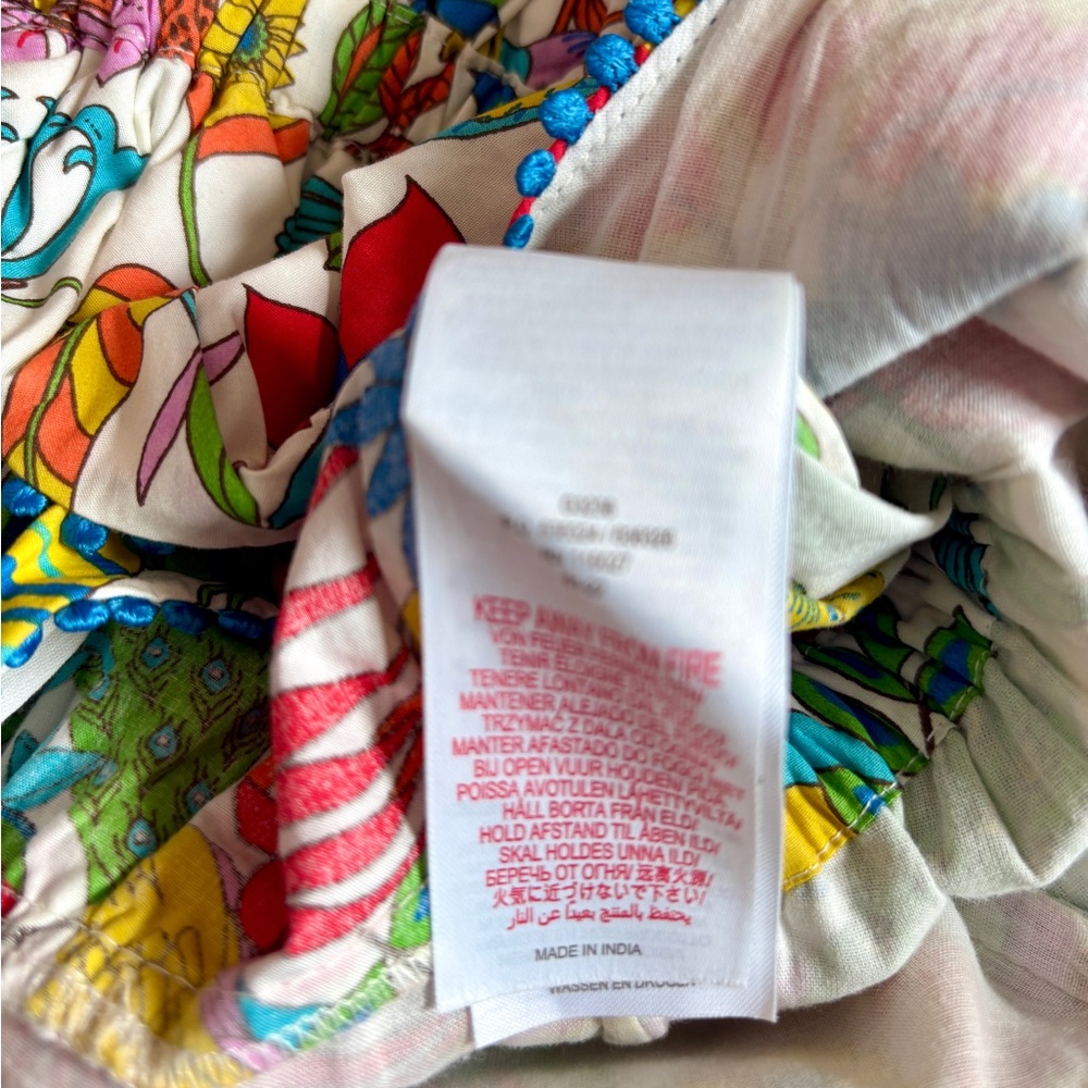Boden Girls White Jumpsuit with Multicolor Tropical Print - Picture 9 of 9
